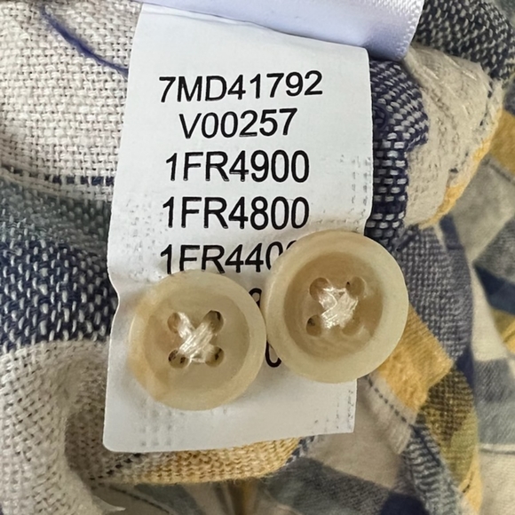 LUCKY BRAND LINEN SHORT SLEEVE PLAID SHIRT NWT SIZE LARGE - Picture 4 of 12